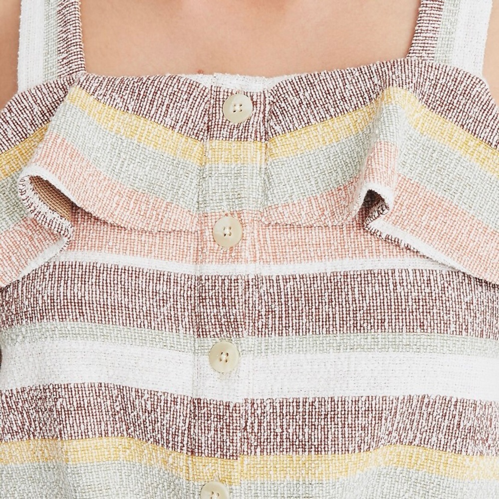 Madewell Texture & Thread Striped Ruffle Tie-Front Tank - Picture 4 of 14
